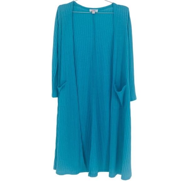 Lularoe Teal Long Cardigan Duster Sarah Sweater - Picture 1 of 5